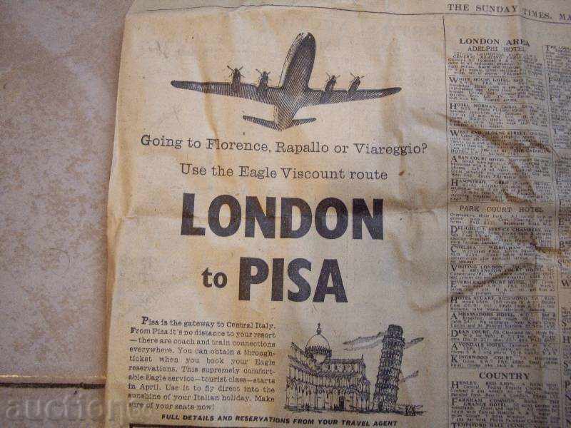 Delivery of Part of an old English newspaper