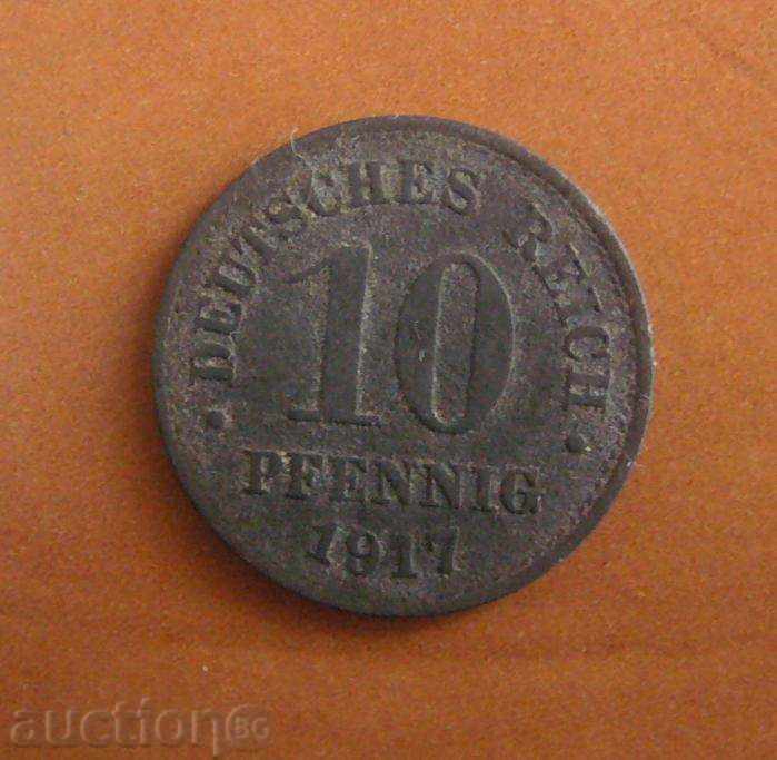 Germany 10 pufing 1917