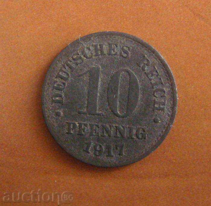 Германия 10 пфенинга 1917