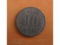 Германия 10 пфенинга 1917