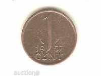 + 1 cent Olanda 1957