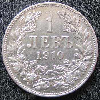 1 lev 1910 - silver