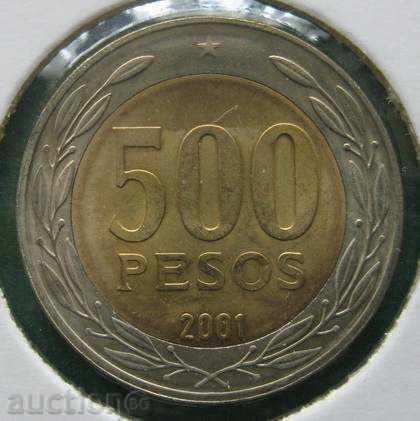 CHILE-500 Pesos 2001- bimetal-YUBILEINA