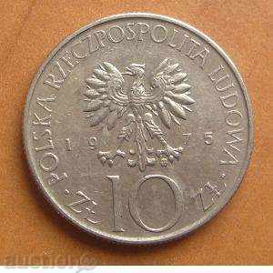 Poland 10 zloty 1975 Adam Mickiewicz