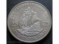 EASTERN CARIBBEAN TERRITORIES - 25 cents 1981