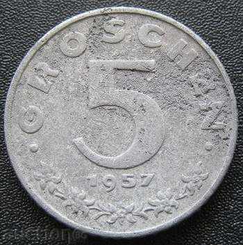 АВСТРИЯ-5 гроша 1957