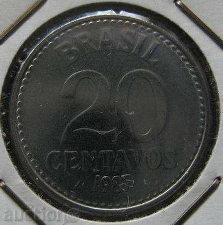 BRAZIL - 20 cents 1987