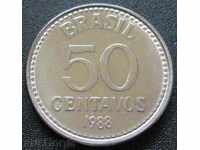 БРАЗИЛИЯ - 50 центавос 1988 г.
