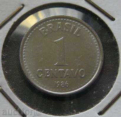 БРАЗИЛИЯ - 1 центаво 1986 г.