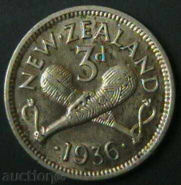 3 pence 1936, New Zealand