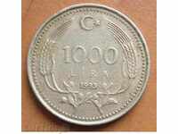 Turkey 1000 pounds 1993