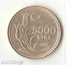 Turcia 5000 liras 1992.