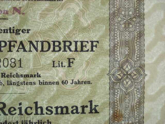 Delivery of (¯` '• • GERMANY Bank Loan-Mortgage 100 Marks 1935 UNC • • • •)