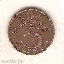 Olanda 5 cenți 1954