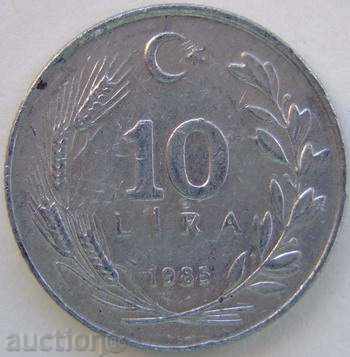 Turkey 10 pounds 1985