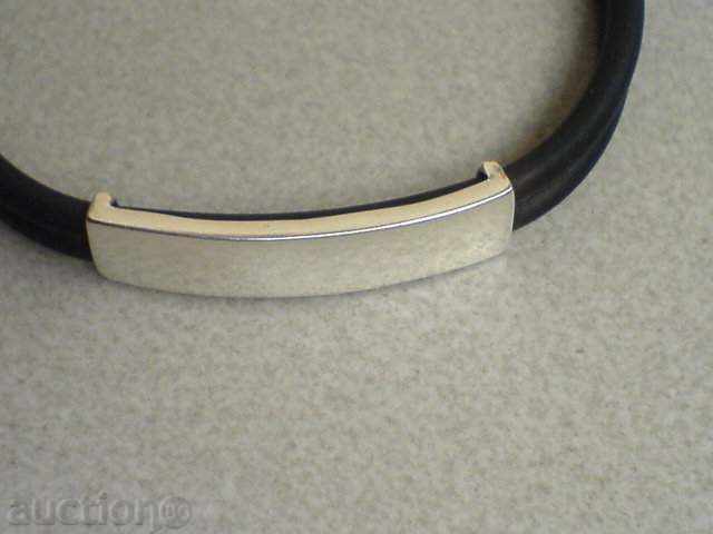 Auction Silver bracelet with silicone Auction Silver bracelet with silicone