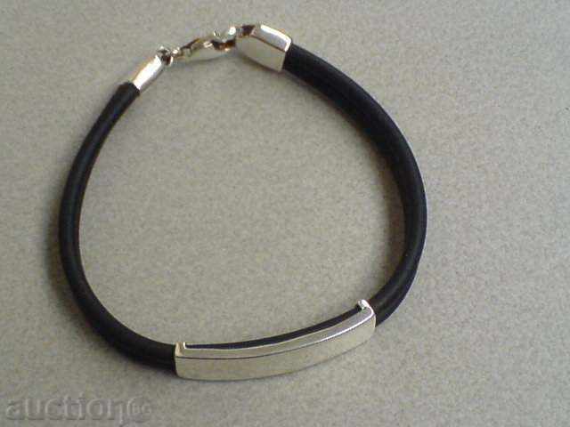 Silver bracelet with silicone