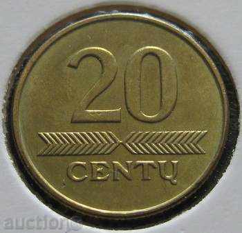 LITHUANIA - 20 cents 1999