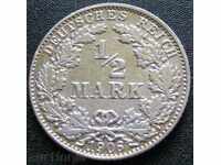 GERMANY - 1/2 mark 1906-silver