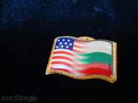 Badge, σμάλτο-τέλεια. "US-βουλγαρική φιλία."