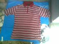 Men's blouse Pierre Cardin №XL in red and white