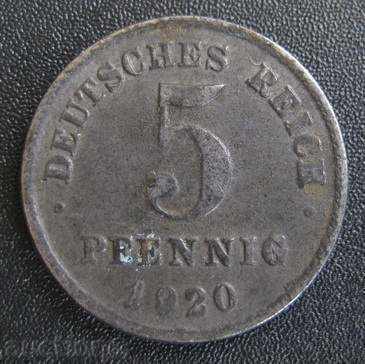 Germania -5 pfennig 1920.
