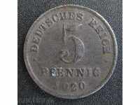 Germania -5 pfennig 1920.
