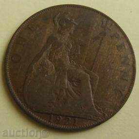 MAREA BRITANIE - penny 1921.