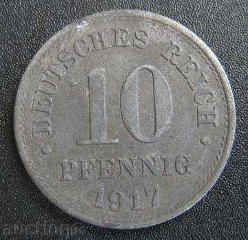 GERMANIA 10 pfennig 1917.