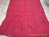 a home-made red rug