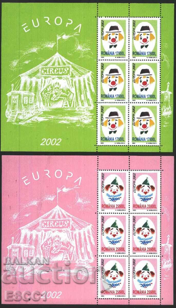 Чисти марки в малки листове  Европа СЕПТ  2002 от Румъния
