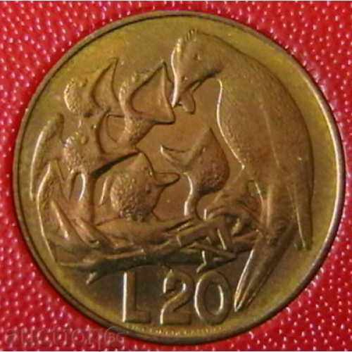 20 λίρες το 1975 του FAO, το Σαν Μαρίνο
