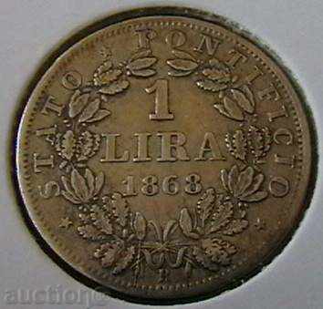 1 лира 1868(XXII), Ватикан