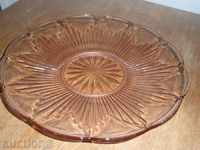 CAKE PLATE, glass, thick VINTAGE