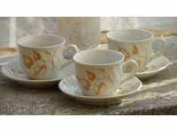 3 CEȘTI + 3 FARFURII pentru cafea - porțelan, Novi Pazar, Bulgaria