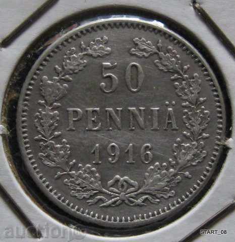 FINLAND-50 PENNY 1916 - silver