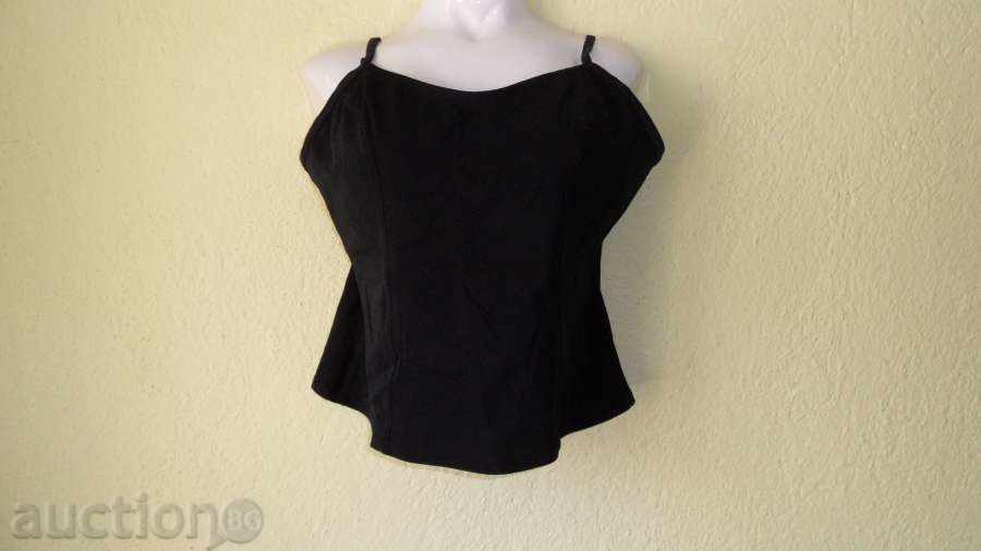 Blouse black with straps, lining