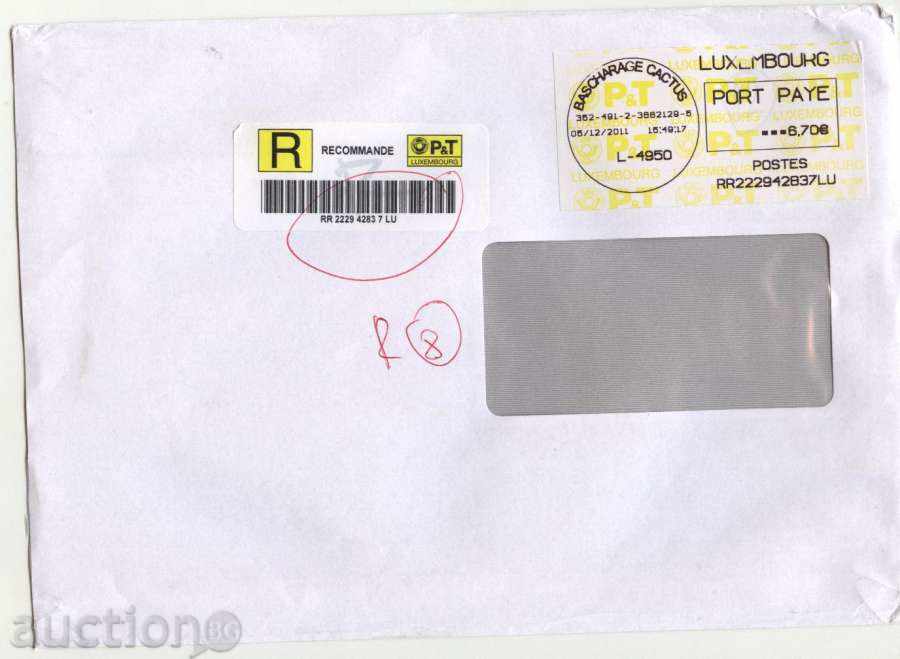 Traveled envelope 2011 from Luxembourg