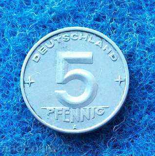 5 PFENINGA-1952-A-GDR-rare