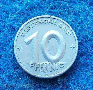 10 PFENINGA-1950-A-GDR-RED