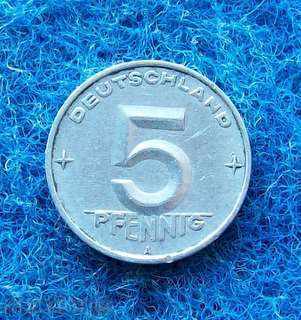 5 PFENINGA-1952-A-GDR-RED