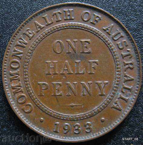 AUSTRALIA -1/2 penny 1933.