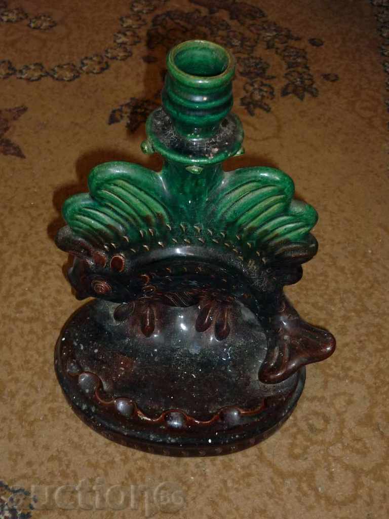 Ancient ceramic candlestick