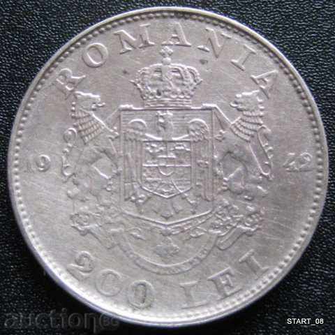 ROMANIA 200 lei 1942 - silver