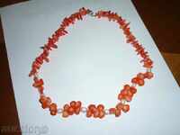 Mărgelele de coral natural roșu și alb perla-2