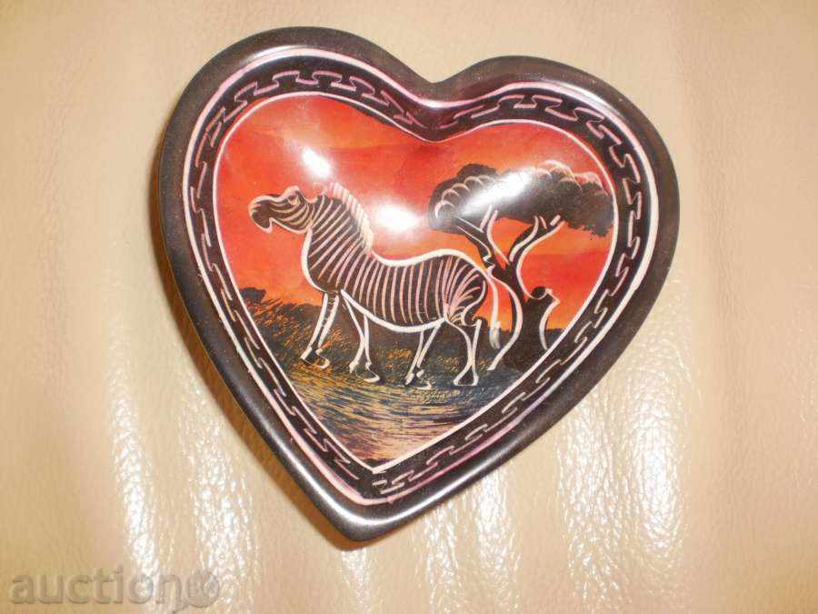 castron decorativ -Heart de săpun piatră BIG 5-zebră
