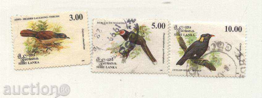 Клеймовани марки Птици 1993  от Шри Ланка