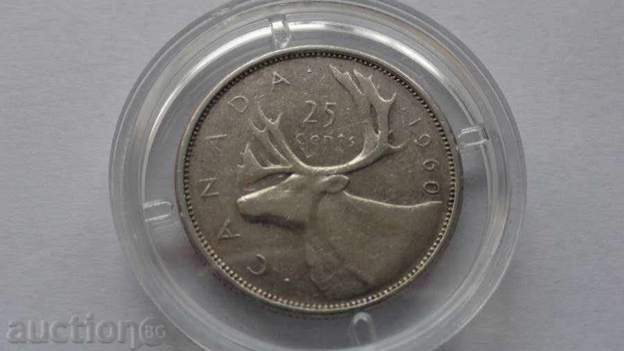Канада 1960г. - 25 цента (сребро)