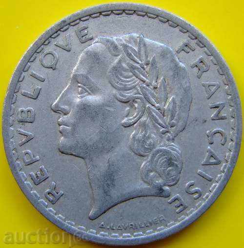 France 5 francs 1949 with price 0.80 BGN | € 0.41