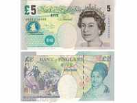 +++ 5 lire sterline din Regatul Unit 2002 UNC +++